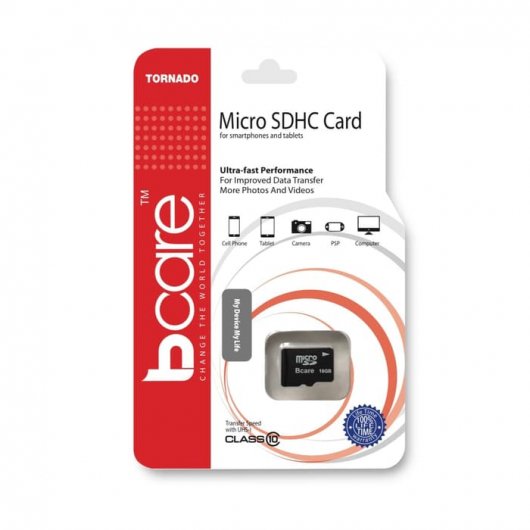 Bcare Tornado Micro SD 16Gb Class 10